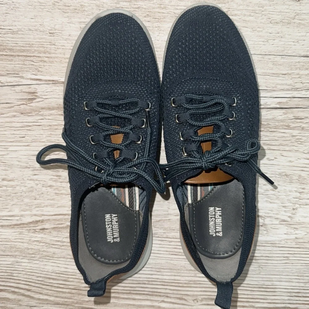Johnston & Murphy Amherst Knit Navy Comfort Dress Sneakers Boys Size 3M